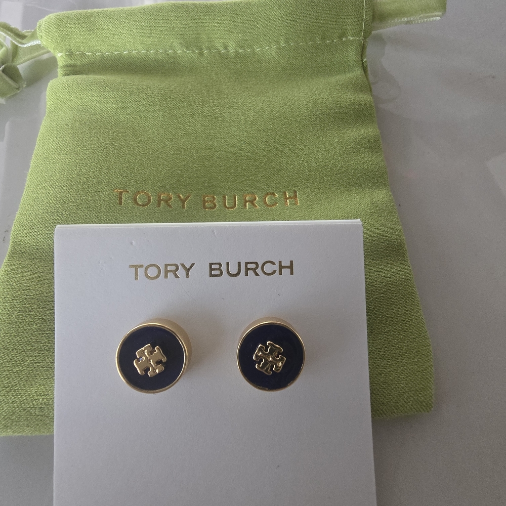 Tory Burch Gold and Black Earrings